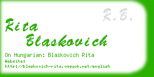 rita blaskovich business card